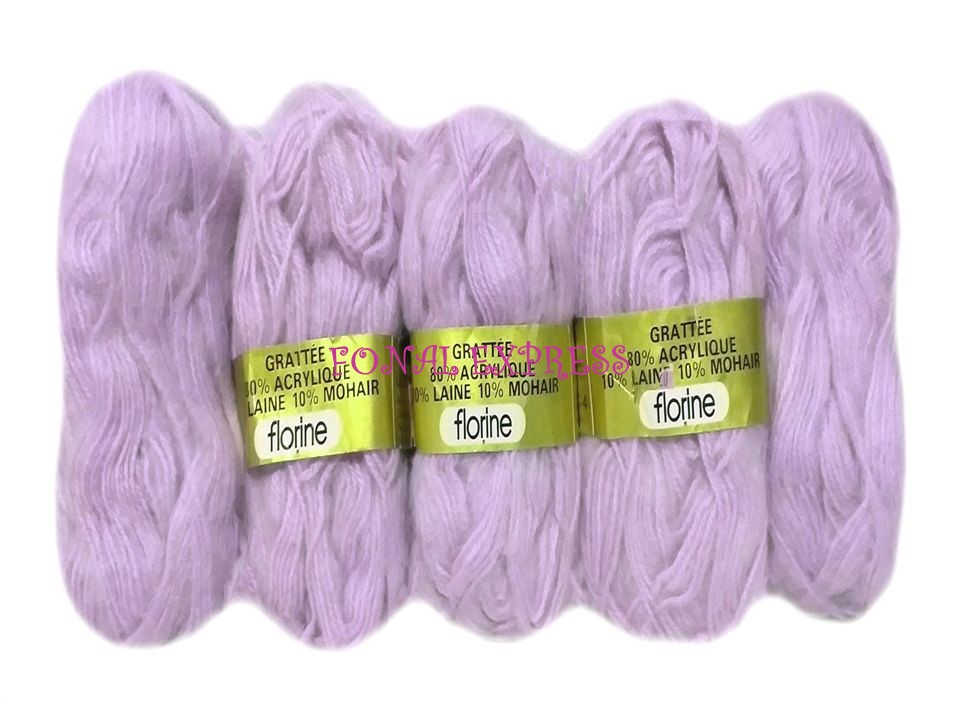 250 g FLORINE világoslila akril gyapjú mohair fonal. Tű 3,5-4 mm