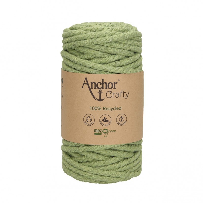 1 kg 4 db ANCHOR Crafty makramé fonal. 250 g 40 m. 5 mm vastag. 110 alamzöld