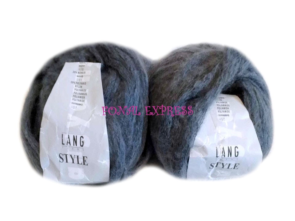 100 g LANG YARNS szürke 30% mohair 40% akril 30% polyamid fonal. Tű 10-12 mm. 